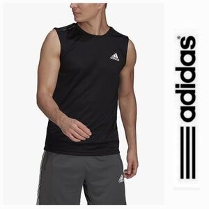 ADIDAS MEN'S CLIMALITE SLEEVELESS T-SHIRT IN BLACK
